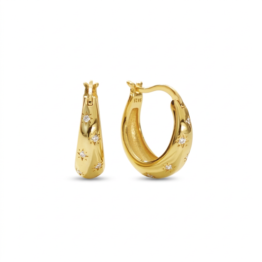 COSMIC STAR HOOPS PAIR
